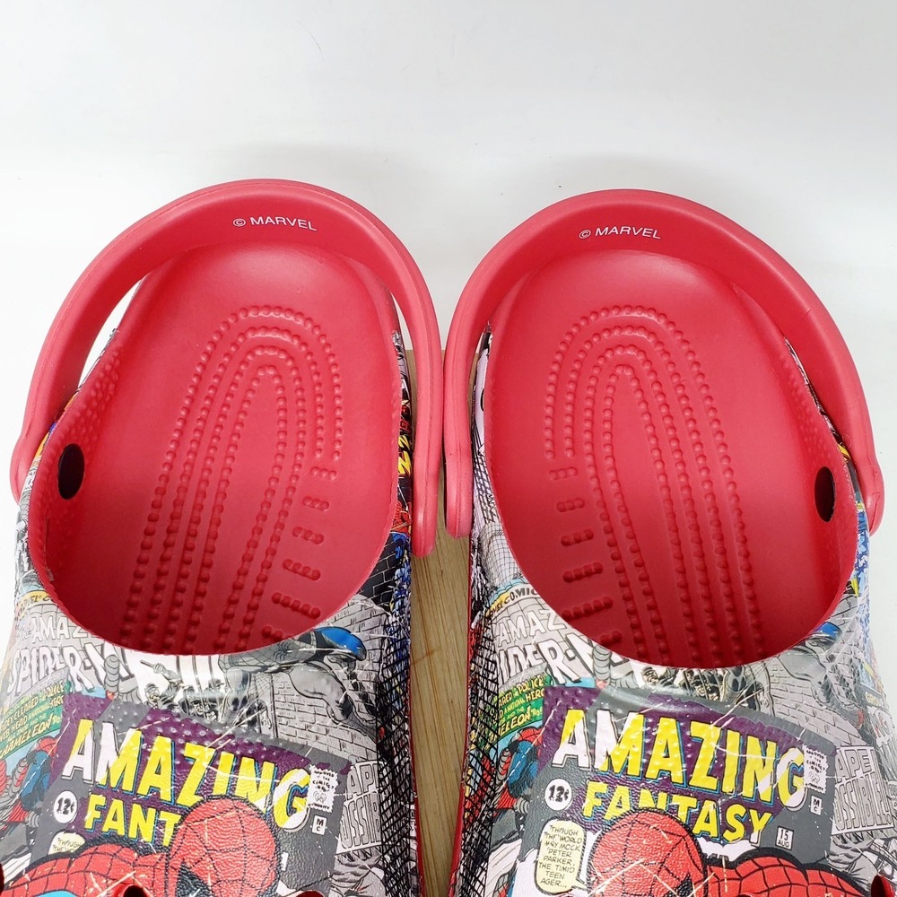 Crocs Spiderman Shoes Mens 13 Marvel Red Slip On Clasic Clog Sandals - Picture 5 of 12
